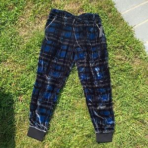 Ellie Tahari Plaid velvet joggers